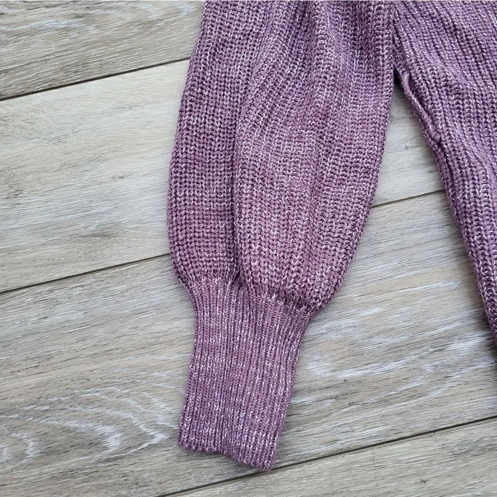 Nine West lavender cardigan sweater balloon sleeve size small
